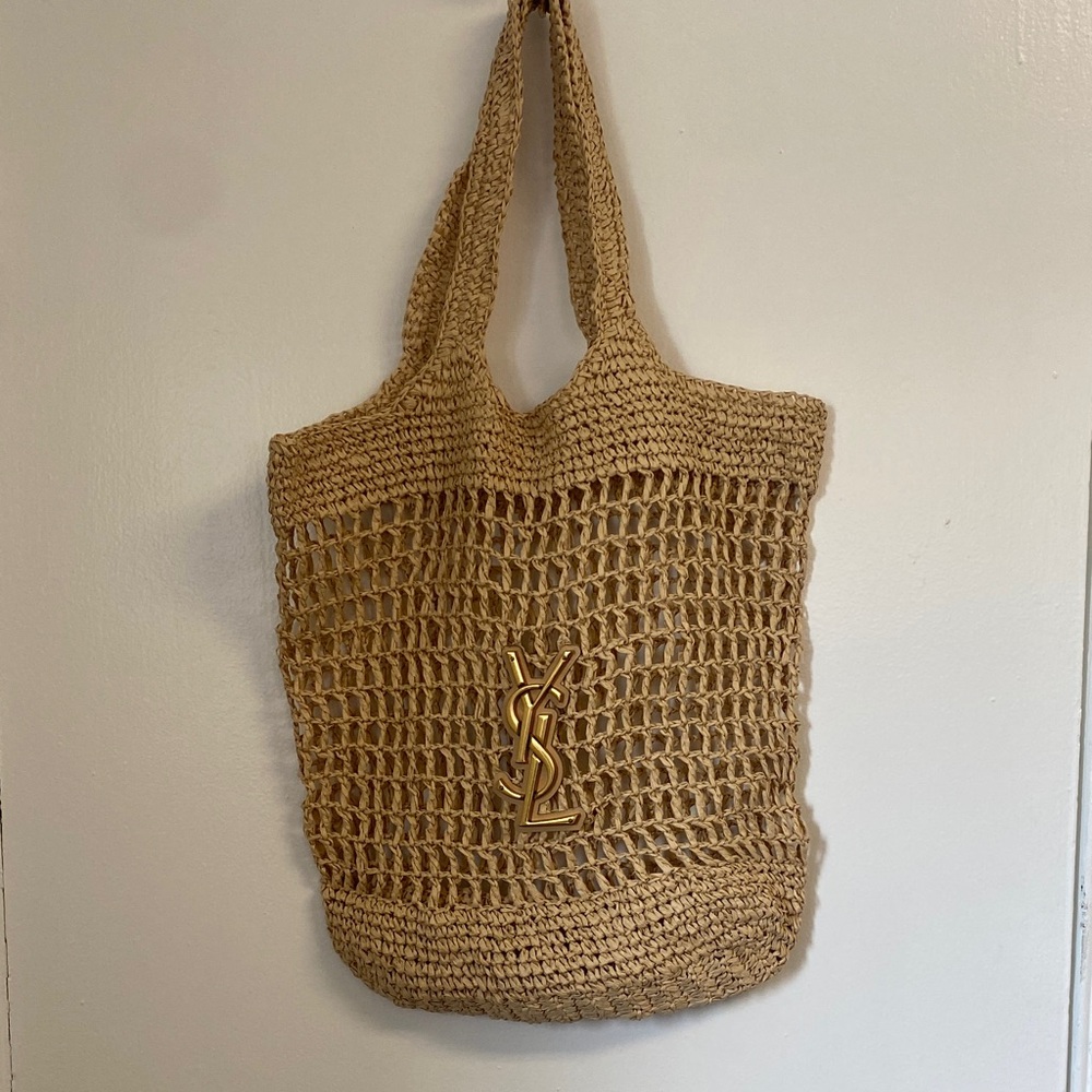 Yves Saint Laurent Beige Woven Tote